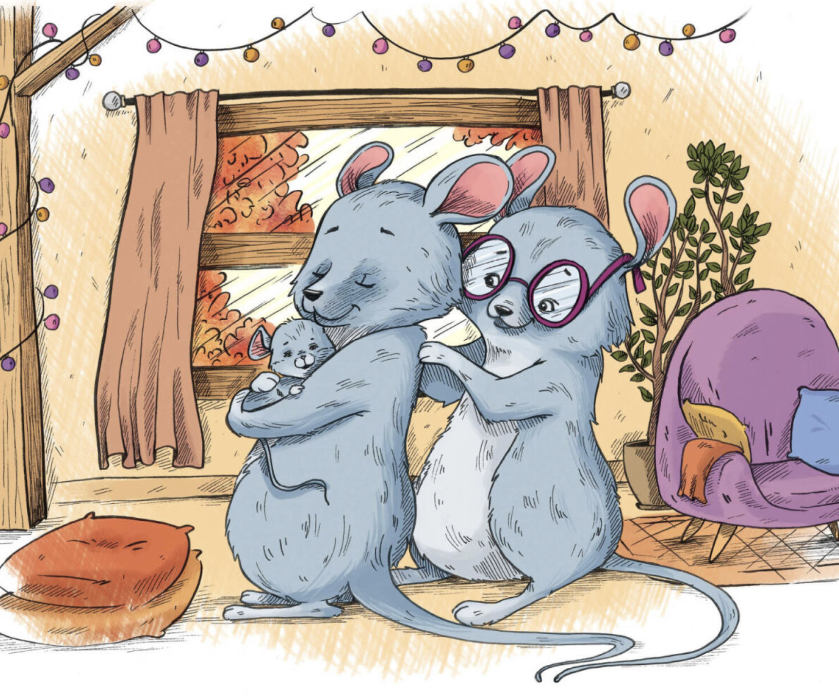 A children's book illustration of mice